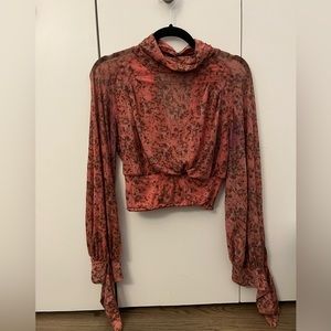 Long Sleeve free people size XS (fits XS-L) crop top 70s
